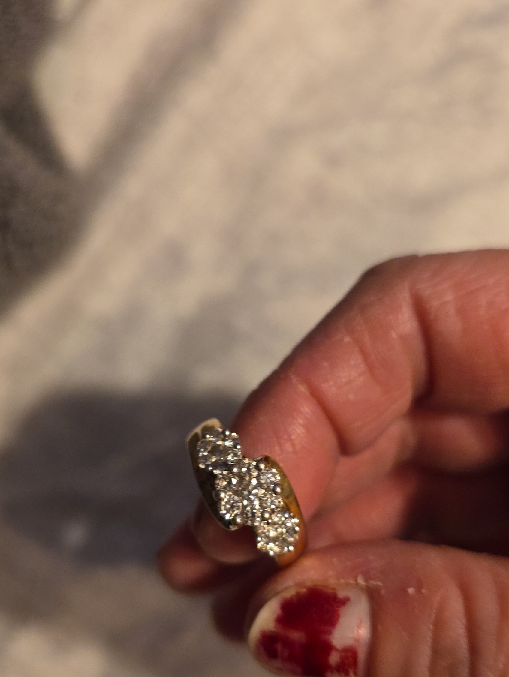 10k Gold-Tone Cluster Crystal Women’s Ring